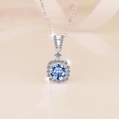 Dây Chuyền ESME ESHK057B Kim Cương Đá Moissanite Bạc 925 Xi Kim 5 lớp