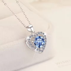Dây Chuyền ESME ESHK014B Kim Cương Đá Moissanite Bạc 925 Xi Kim 5 lớp