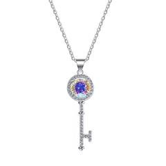Dây Chuyền ESME ESHK008P Kim Cương Đá Moissanite Bạc 925 Xi Kim 5 lớp