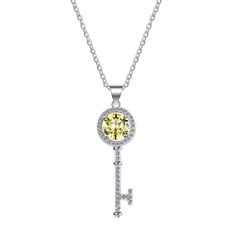 Dây Chuyền ESME ESHK008P Kim Cương Đá Moissanite Bạc 925 Xi Kim 5 lớp