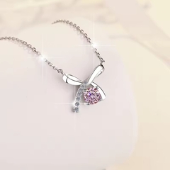 Dây Chuyền ESME ESHK068B Kim Cương Đá Moissanite Bạc 925 Xi Kim 5 lớp