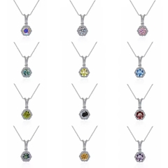 Dây Chuyền ESME ESHK035B Kim Cương Đá Moissanite Bạc 925 Xi Kim 5 lớp