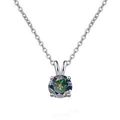 Dây Chuyền ESME ESHK082C Kim Cương Đá Moissanite Bạc 925 Xi Kim 5 lớp