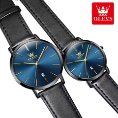 Đồng Hồ Cặp OLEVS-5869B Dây Da Chính Hãng