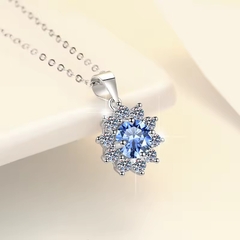 Dây Chuyền ESME ESHK007B Kim Cương Đá Moissanite Bạc 925 Xi Kim 5 lớp