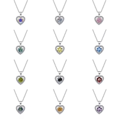Dây Chuyền ESME ESHK014B Kim Cương Đá Moissanite Bạc 925 Xi Kim 5 lớp
