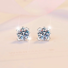 Bông Tai ESME ESES032 Kim Cương Đá Moissanite Bạc 925 Xi Kim 5 lớp