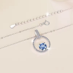 Dây Chuyền ESME ESHK059B Kim Cương Đá Moissanite Bạc 925 Xi Kim 5 lớp