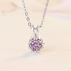 Dây Chuyền ESME ESHK074B Kim Cương Đá Moissanite Bạc 925 Xi Kim 5 lớp