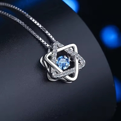 Dây Chuyền ESME ESHK025B Kim Cương Đá Moissanite Bạc 925 Xi Kim 5 lớp