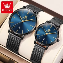 Đồng Hồ Cặp OLEVS-5869 Dây Thép Lưới Chính Hãng