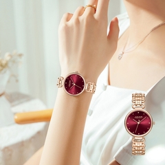 Đồng Hồ Nữ JA-1374C Julius Hàn Quốc Dây Thép (Đỏ)