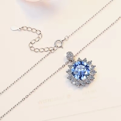 Dây Chuyền ESME ESHK075B Kim Cương Đá Moissanite Bạc 925 Xi Kim 5 lớp