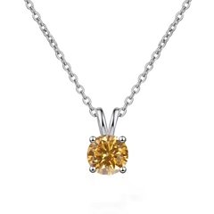 Dây Chuyền ESME ESHK082C Kim Cương Đá Moissanite Bạc 925 Xi Kim 5 lớp