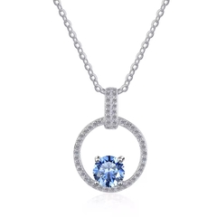 Dây Chuyền ESME ESHK059B Kim Cương Đá Moissanite Bạc 925 Xi Kim 5 lớp