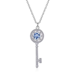 Dây Chuyền ESME ESHK015B Kim Cương Đá Moissanite Bạc 925 Xi Kim 5 lớp