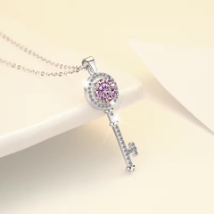Dây Chuyền ESME ESHK008P Kim Cương Đá Moissanite Bạc 925 Xi Kim 5 lớp