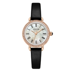 Đồng Hồ Nữ JA-1397C Julius Hàn Quốc Dây Da (Đen)
