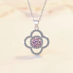 Dây Chuyền ESME ESHK061B Kim Cương Đá Moissanite Bạc 925 Xi Kim 5 lớp