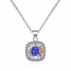 Dây Chuyền ESME ESHK064B Kim Cương Đá Moissanite Bạc 925 Xi Kim 5 lớp