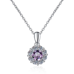 Dây Chuyền ESME ESHK063B Kim Cương Đá Moissanite Bạc 925 Xi Kim 5 lớp
