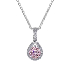 Dây Chuyền ESME ESHK011P Kim Cương Đá Moissanite Bạc 925 Xi Kim 5 lớp