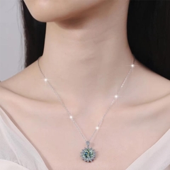 Dây Chuyền ESME ESHK075B Kim Cương Đá Moissanite Bạc 925 Xi Kim 5 lớp