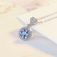 Dây Chuyền ESME ESHK030B Kim Cương Đá Moissanite Bạc 925 Xi Kim 5 lớp