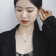 Dây Chuyền ESME ESHK002B Kim Cương Đá Moissanite Bạc 925 Xi Kim 5 lớp