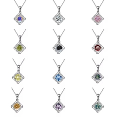 Dây Chuyền ESME ESHK016B Kim Cương Đá Moissanite Bạc 925 Xi Kim 5 lớp