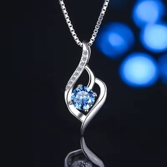 Dây Chuyền ESME ESHK029B Kim Cương Đá Moissanite Bạc 925 Xi Kim 5 lớp