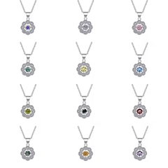 Dây Chuyền ESME ESHK017B Kim Cương Đá Moissanite Bạc 925 Xi Kim 5 lớp