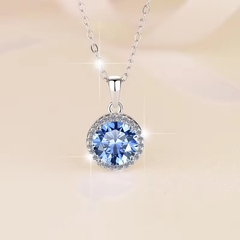 Dây Chuyền ESME ESHK060B Kim Cương Đá Moissanite Bạc 925 Xi Kim 5 lớp