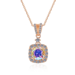 Dây Chuyền ESME ESHK057B Kim Cương Đá Moissanite Bạc 925 Xi Kim 5 lớp