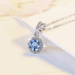 Dây Chuyền ESME ESHK035B Kim Cương Đá Moissanite Bạc 925 Xi Kim 5 lớp