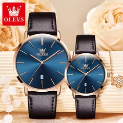 Đồng Hồ Cặp OLEVS-5869B Dây Da Chính Hãng