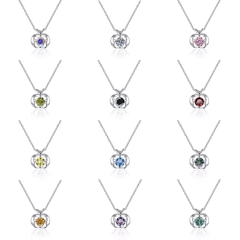 Dây Chuyền ESME ESHK043B Kim Cương Đá Moissanite Bạc 925 Xi Kim 5 lớp