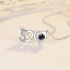Dây Chuyền ESME ESHK040B Kim Cương Đá Moissanite Bạc 925 Xi Kim 5 lớp