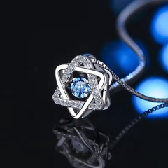 Dây Chuyền ESME ESHK025B Kim Cương Đá Moissanite Bạc 925 Xi Kim 5 lớp