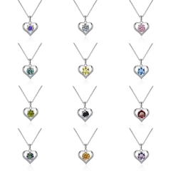 Dây Chuyền ESME ESHK024B Kim Cương Đá Moissanite Bạc 925 Xi Kim 5 lớp