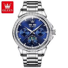 Đồng Hồ Nam OLEVS-6695B Dây Thép Chính Hãng