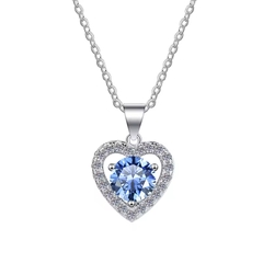 Dây Chuyền ESME ESHK014B Kim Cương Đá Moissanite Bạc 925 Xi Kim 5 lớp