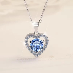 Dây Chuyền ESME ESHK014B Kim Cương Đá Moissanite Bạc 925 Xi Kim 5 lớp