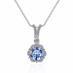 Dây Chuyền ESME ESHK035B Kim Cương Đá Moissanite Bạc 925 Xi Kim 5 lớp