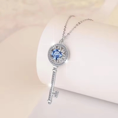 Dây Chuyền ESME ESHK015B Kim Cương Đá Moissanite Bạc 925 Xi Kim 5 lớp