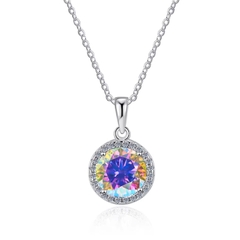 Dây Chuyền ESME ESHK060B Kim Cương Đá Moissanite Bạc 925 Xi Kim 5 lớp