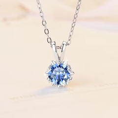 Dây Chuyền ESME ESHK074B Kim Cương Đá Moissanite Bạc 925 Xi Kim 5 lớp