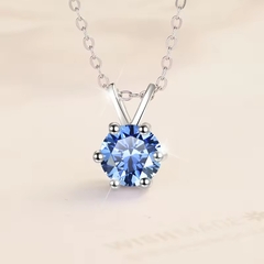 Dây Chuyền ESME ESHK0010B Kim Cương Đá Moissanite Bạc 925 Xi Kim 5 lớp