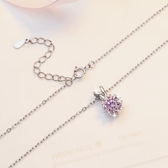 Dây Chuyền ESME ESHK074B Kim Cương Đá Moissanite Bạc 925 Xi Kim 5 lớp