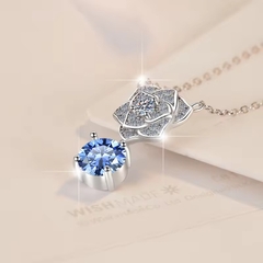 Dây Chuyền ESME ESHK034B Kim Cương Đá Moissanite Bạc 925 Xi Kim 5 lớp